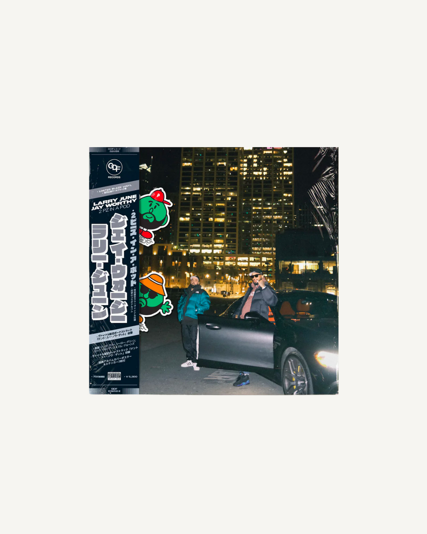 Larry June & Jay Worthy – 2 P'z In A Pod LP, Limited Edition OBI Strip w/ Stickers & Poster (Sealed) (1 of 600 copies)
