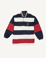 Load image into Gallery viewer, Vintage Tommy Hilfiger Striped Crest Rugby Shirt