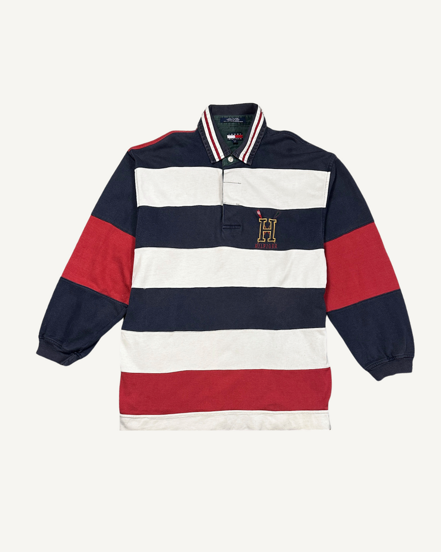 Vintage Tommy Hilfiger Striped Crest Rugby Shirt