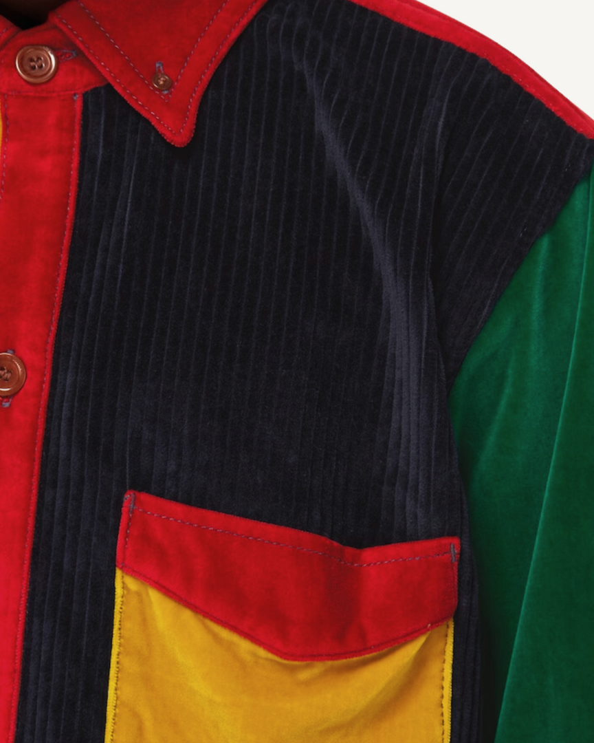 Notting Hill Velour Corduroy Patchwork Shirt