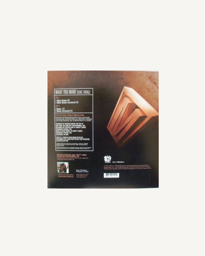 Ma$e Featuring Total – What You Want (12" Single) 1998 (Sealed)