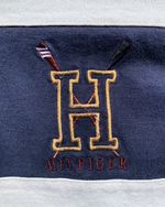 Load image into Gallery viewer, Vintage Tommy Hilfiger Striped Crest Rugby Shirt
