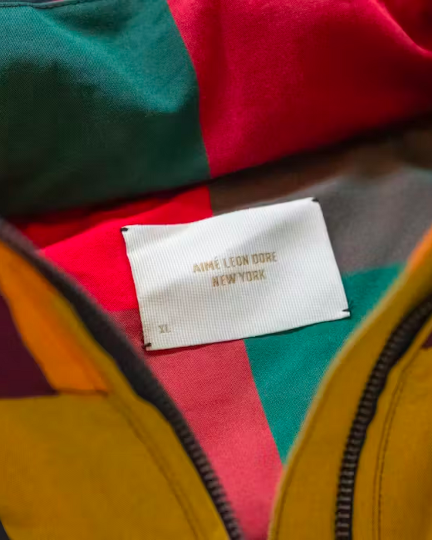 Water Repellent Plaid Anorak Jacket w/ Packable Hood