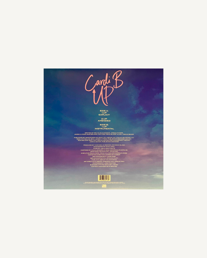 Cardi B – Up (12” Single) (Limited Edition Blue Vinyl), US 2021